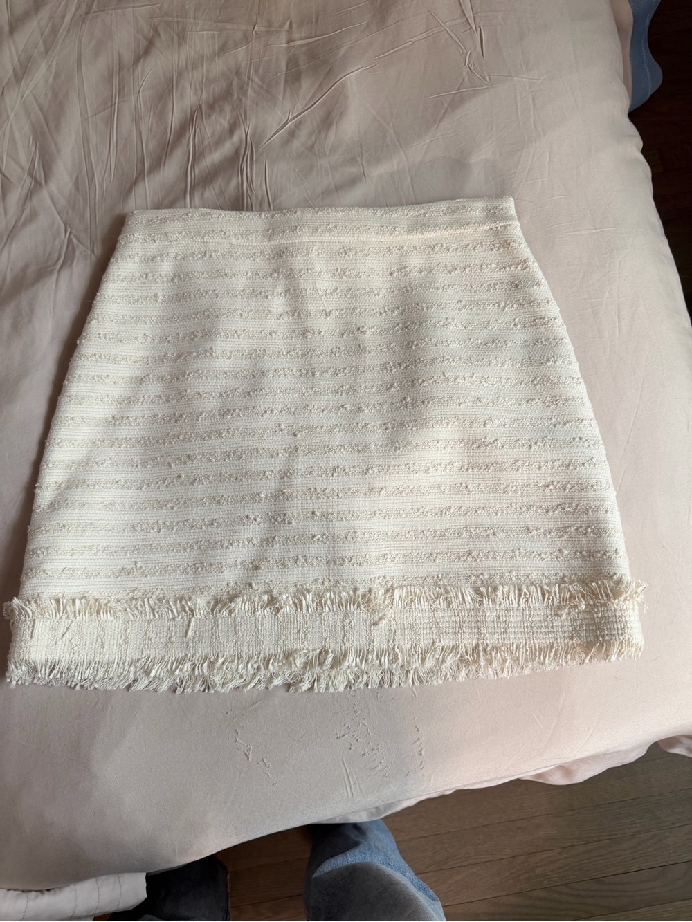 Tory Burch Cream Fringe Hem Mini Skirt size 10